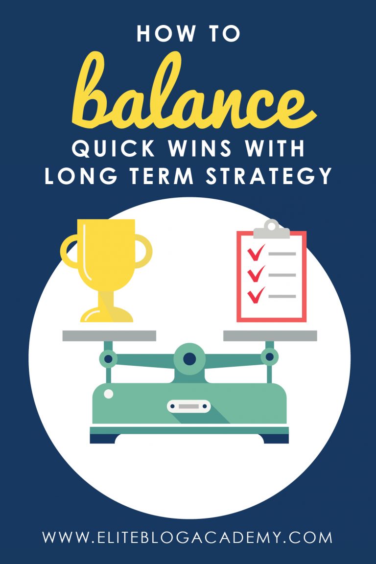 Do you spend more time working for today or planning for tomorrow? Building a successful and sustainable blogging business requires both! Don’t miss these tips on how to find the perfect balance of short-term wins and long-term strategy in your blogging business.